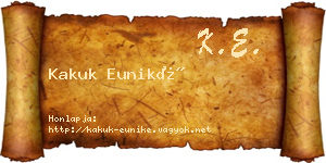 Kakuk Euniké névjegykártya